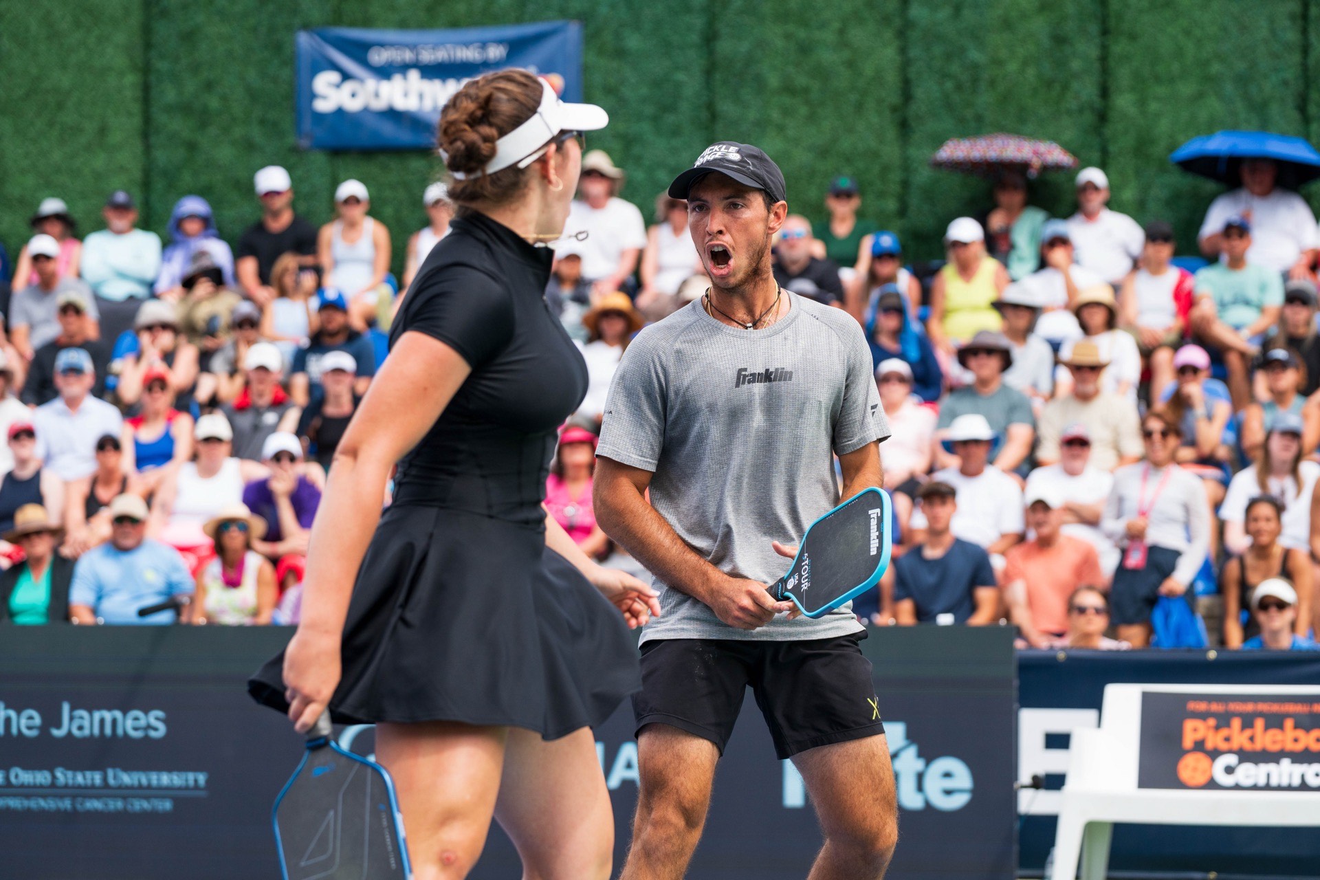 Pros competing on stadium court